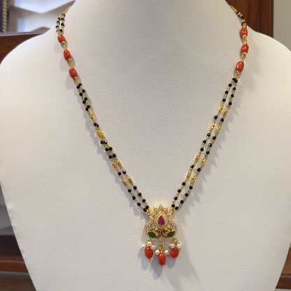 SRI RAM 11.192gms SHORT BLACK BEADS 22K Nakshi