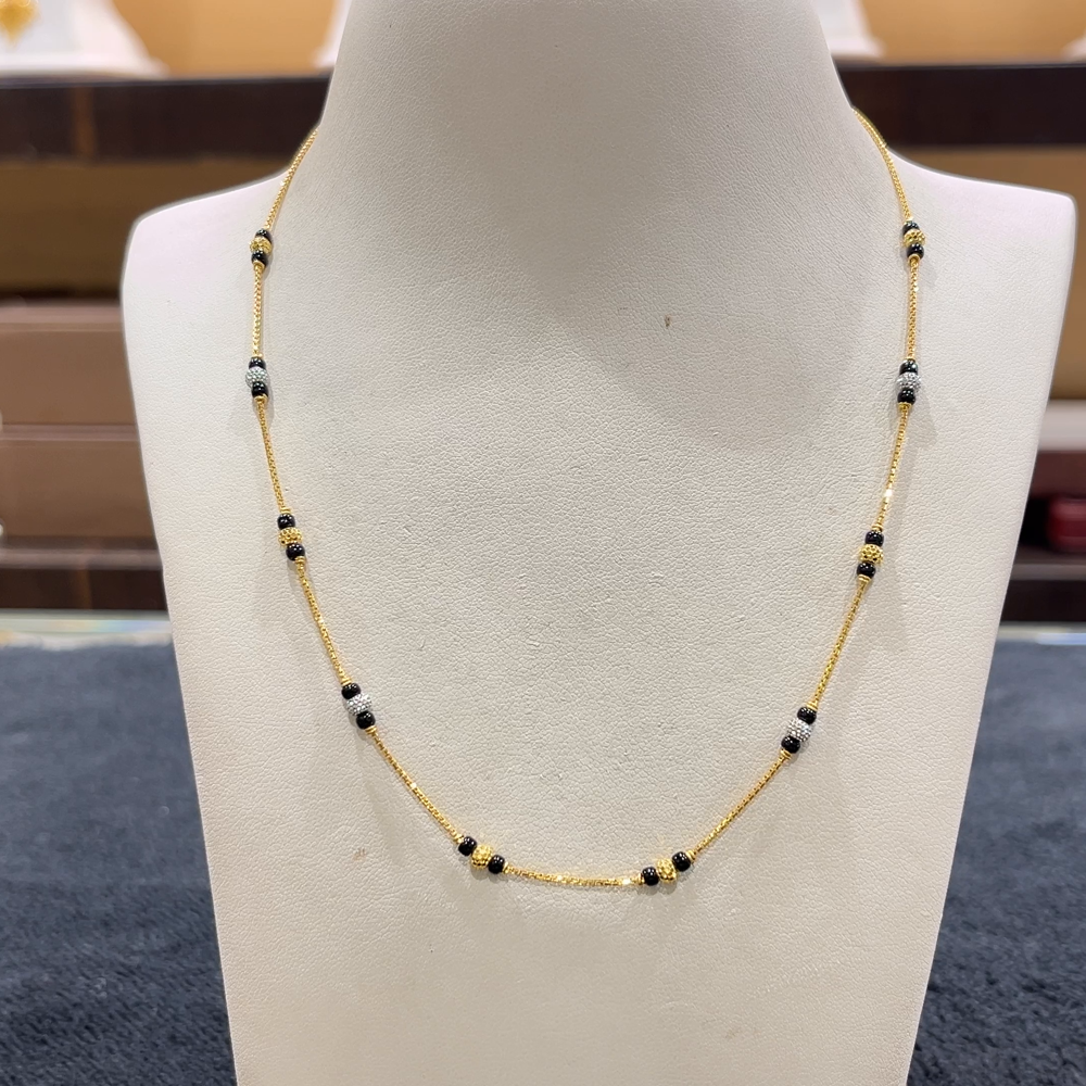 CHANDANA Brothers 4.93gms SHORT BLACK BEADS 22K Yellow Gold