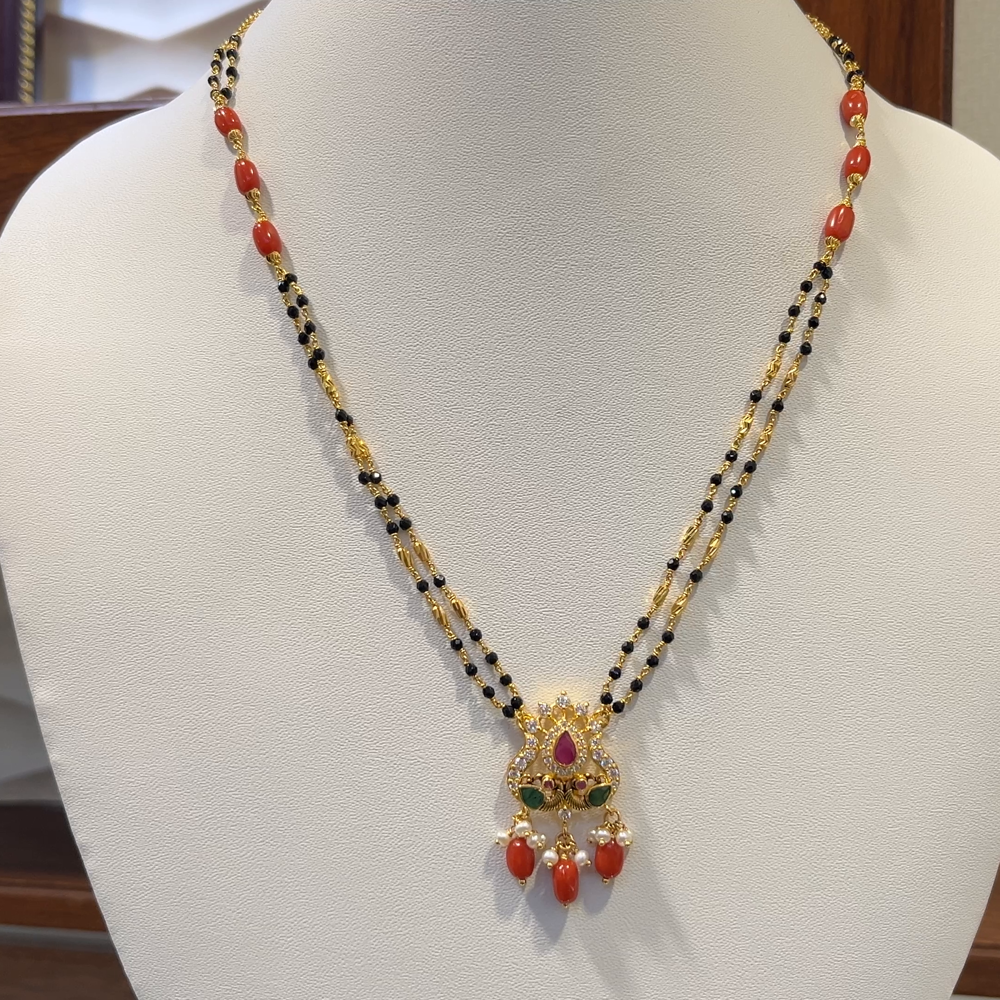 SRI RAM 11.192gms SHORT BLACK BEADS 22K Nakshi