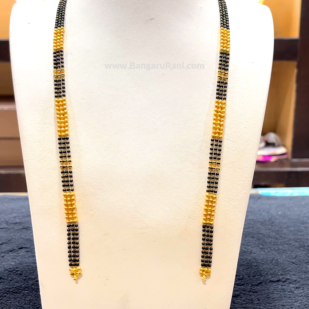 CHANDANA Brothers 22.85gms Long Black Beads 22K Yellow Gold