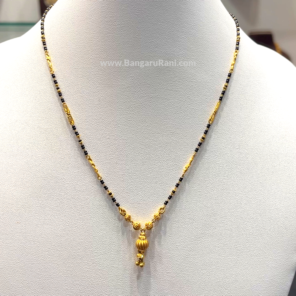 SRI RAM 6.204gms SHORT BLACK BEADS 22K Yellow Gold