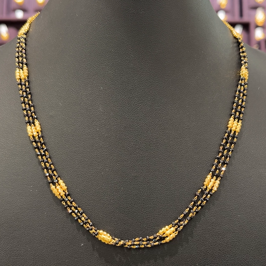 CMR 11.75gms SHORT BLACK BEADS 22K Yellow Gold