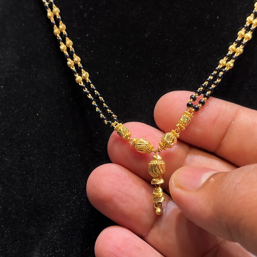 In Gold Khazana Jewellery Nallapusalu Gold Mangalsutra Designs