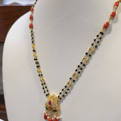 SRI RAM 11.192gms SHORT BLACK BEADS 22K Nakshi