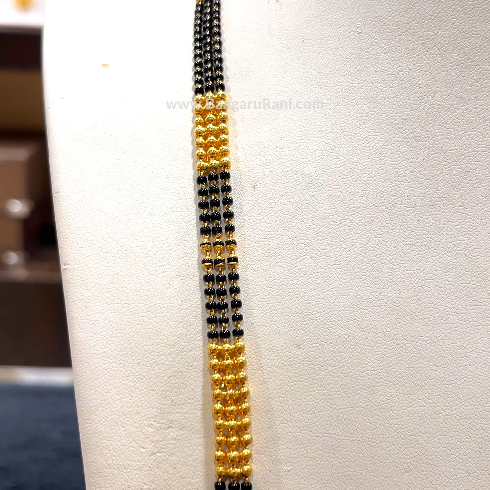 CHANDANA Brothers 22.85gms Long Black Beads 22K Yellow Gold