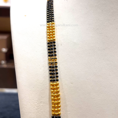 CHANDANA Brothers 22.85gms Long Black Beads 22K Yellow Gold