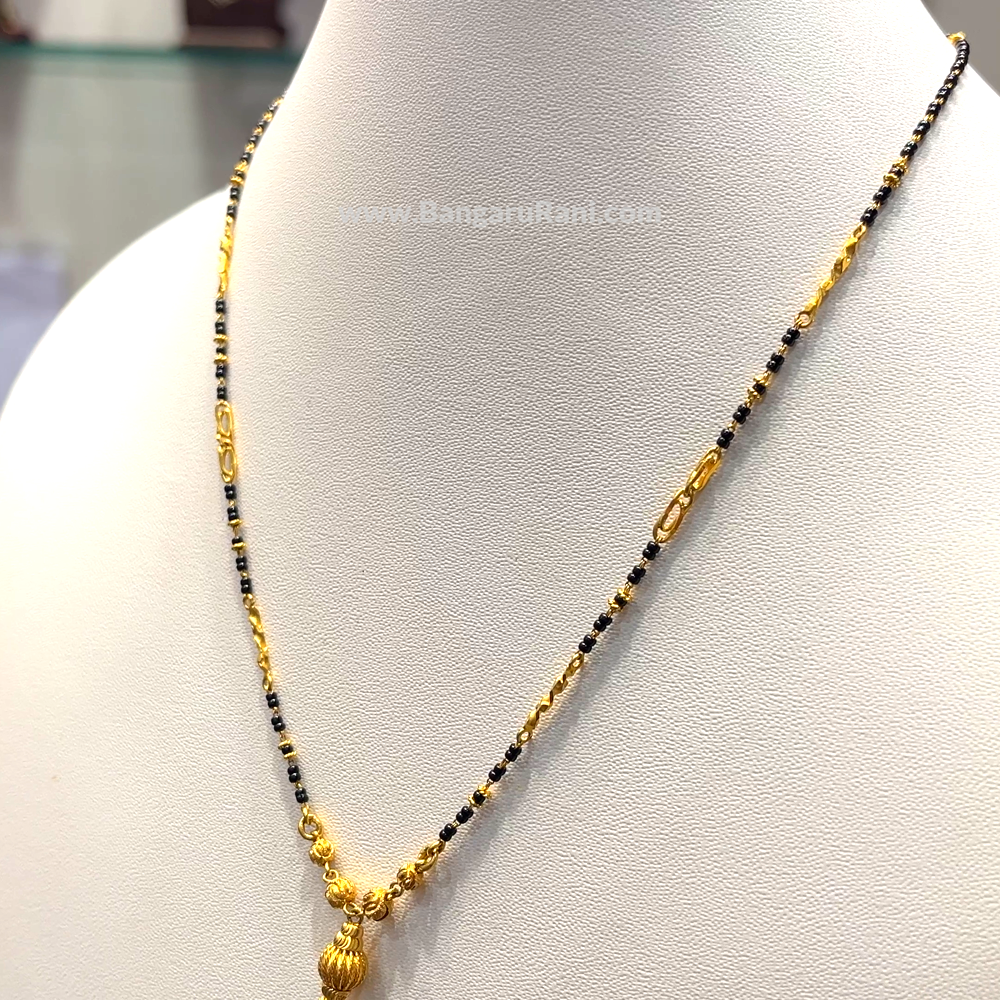 SRI RAM 6.204gms SHORT BLACK BEADS 22K Yellow Gold