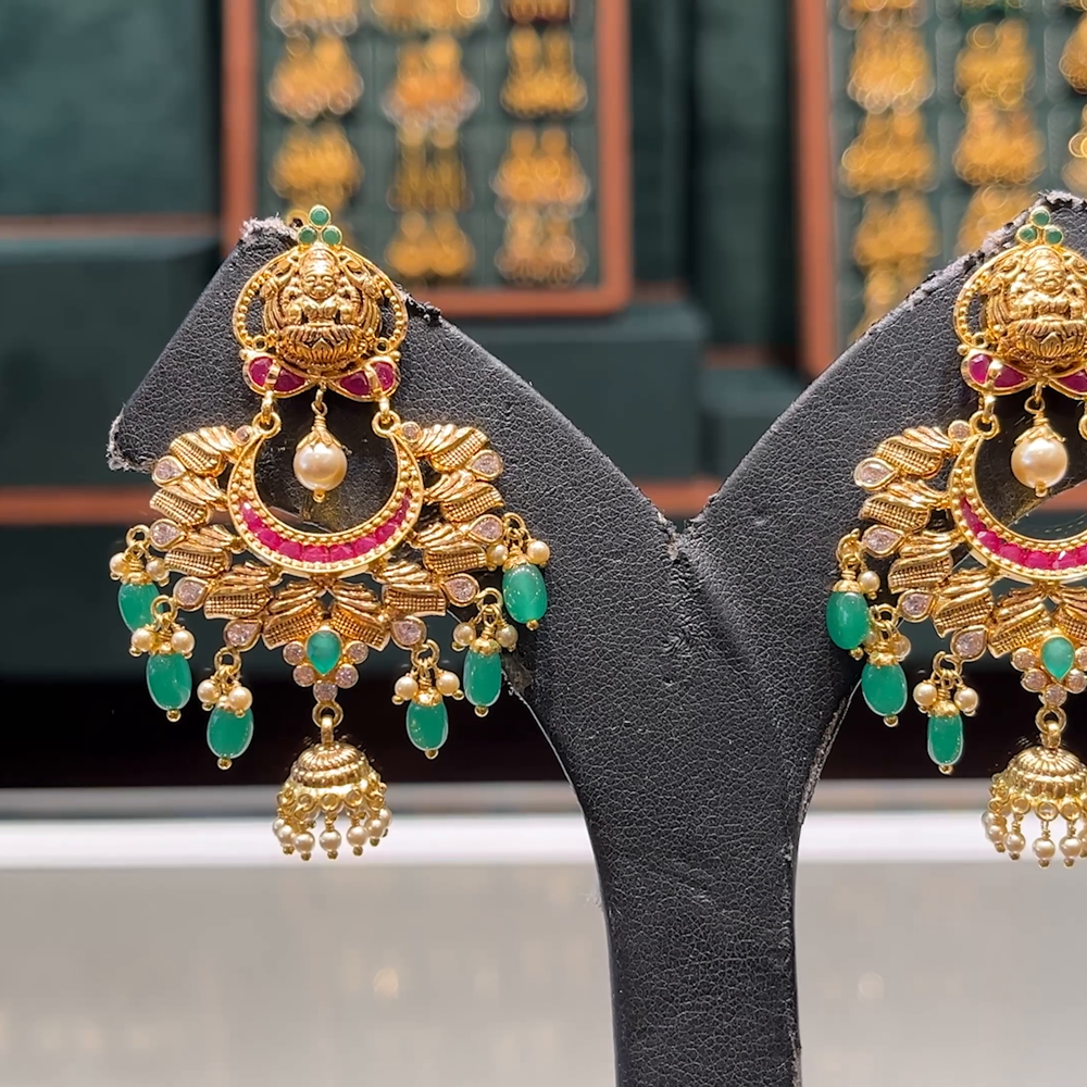 CMR 15.084gms EARRINGS 22K Antique