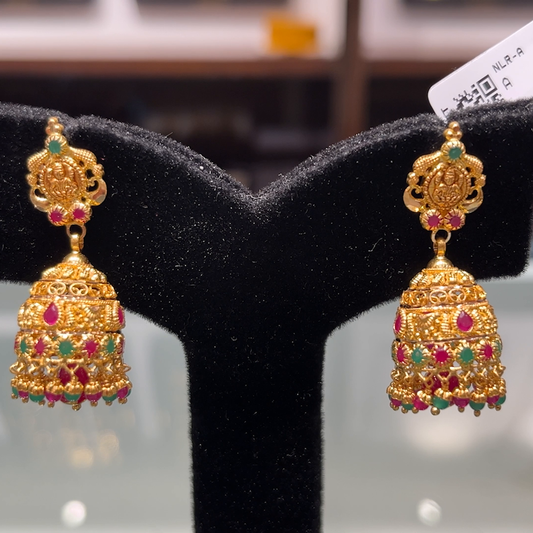 SOUTH INDIA 10.4gms EARRINGS 22K Yellow Gold