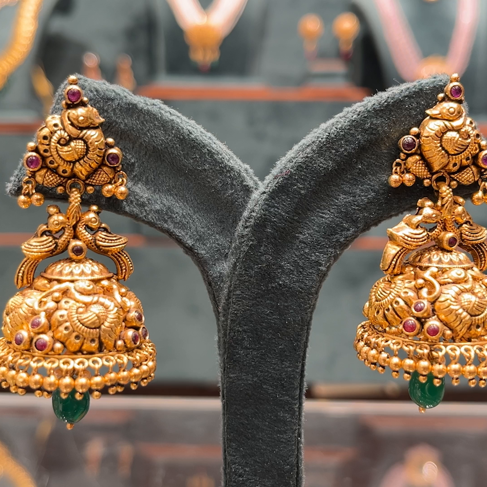 CMR 24.661gms EARRINGS 22K Antique