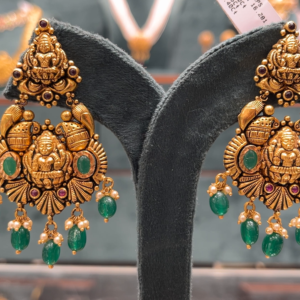 CMR 16.281gms EARRINGS 22K Antique