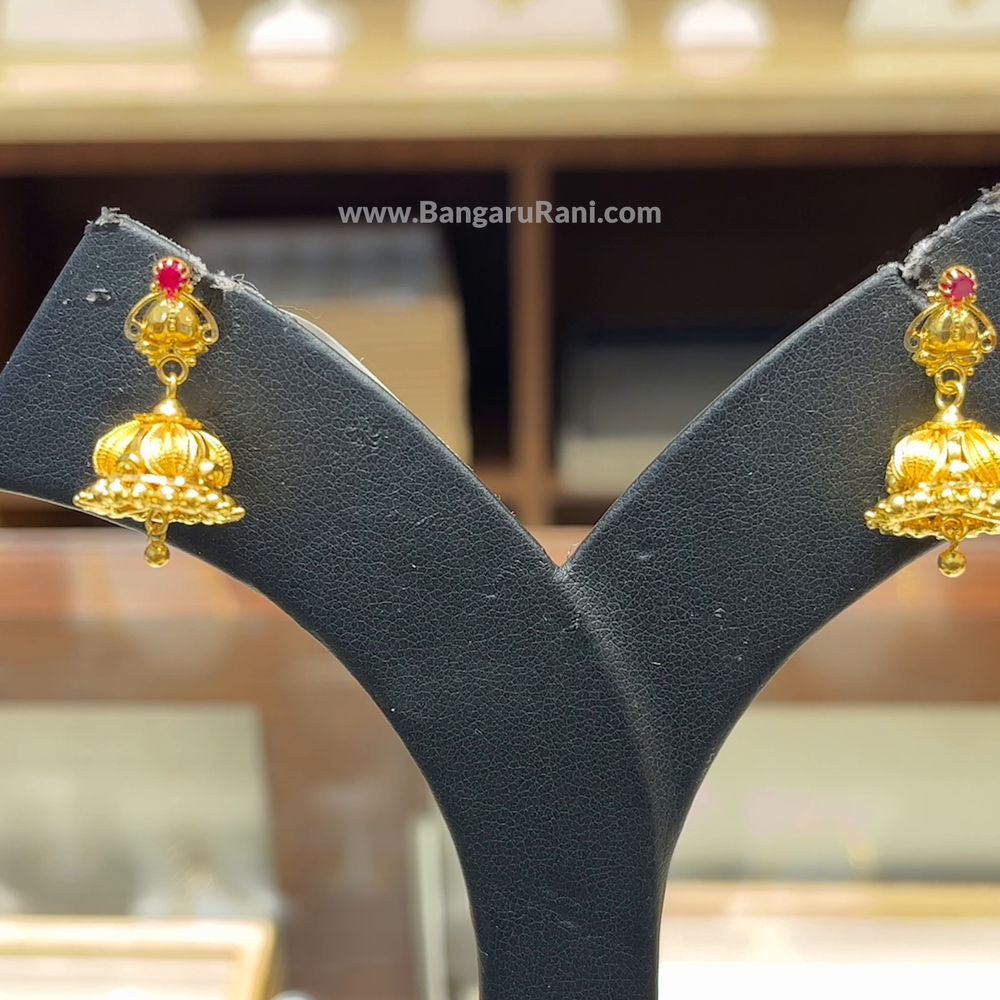 Chennai Shopping Mall 4.28gms EARRINGS 22K Yellow Gold