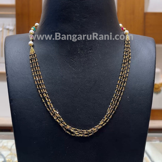 Chennai Shopping Mall 13.24gms SHORT BLACK BEADS 22K Yellow Gold