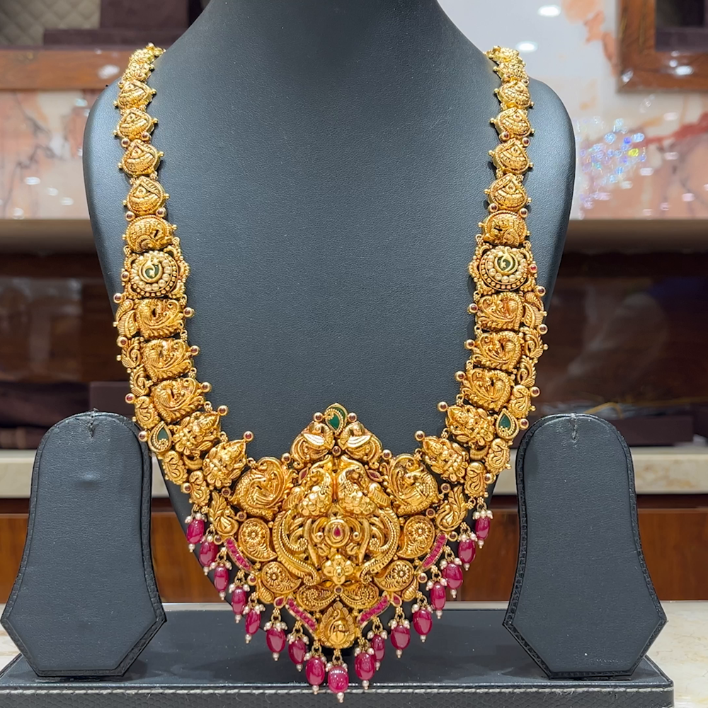 MUKUNDA JEWELLERS 74.164gms HARAMS 22K Nakshi