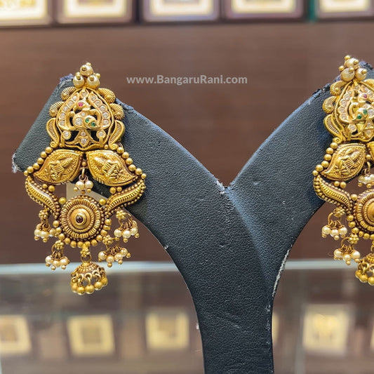 CMR 21.276gms EARRINGS 22K Antique