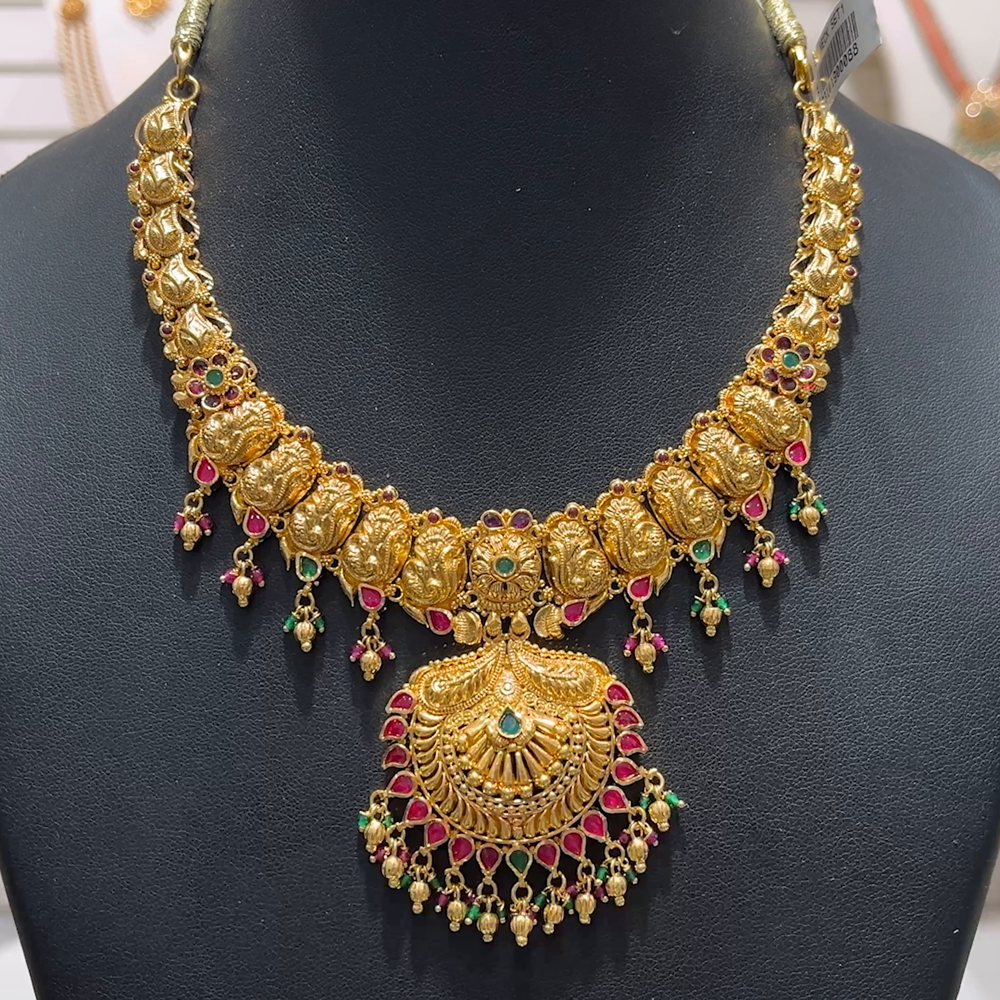 SOUTH INDIA 34.365gms NECKLACE 22K Yellow Gold