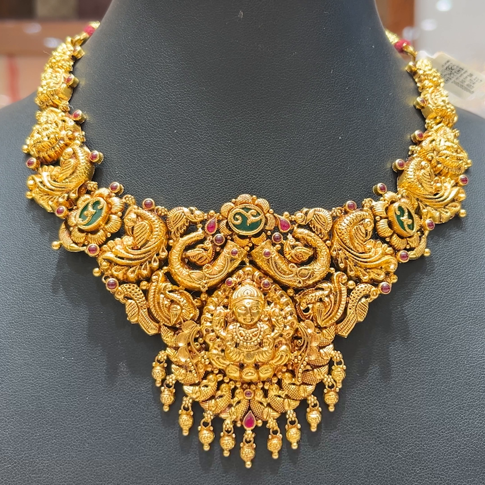 MUKUNDA JEWELLERS 32.403gms NECKLACE 22K Antique