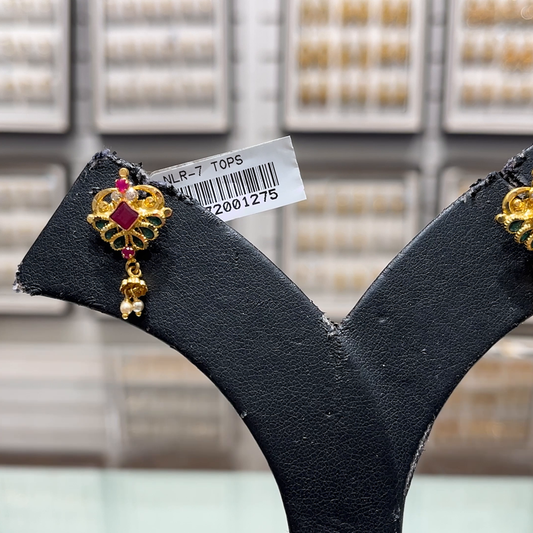 SOUTH INDIA 3.455gms EARRINGS 22K Yellow Gold