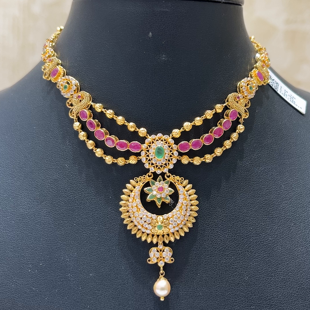 MUKUNDA JEWELLERS 25.436gms NECKLACE 22K Nakshi