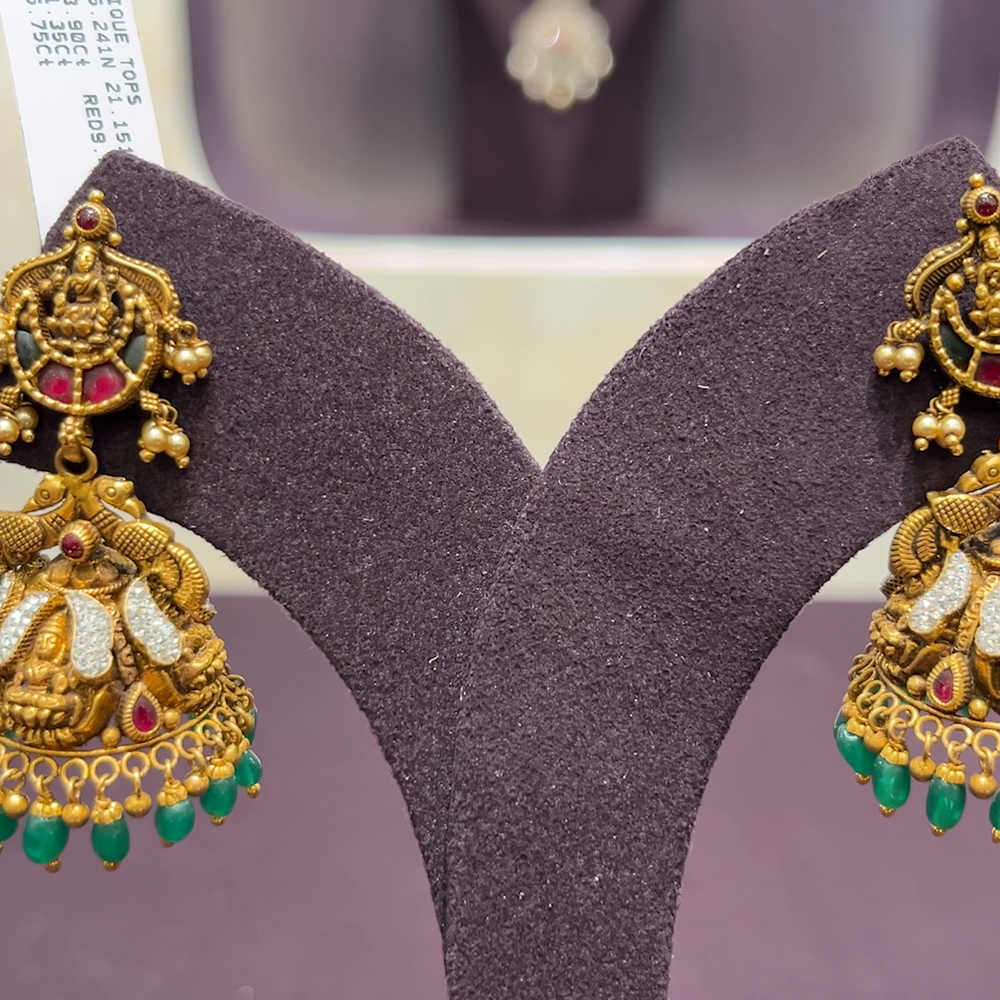 CMR 21.151gms EARRINGS 22K Antique