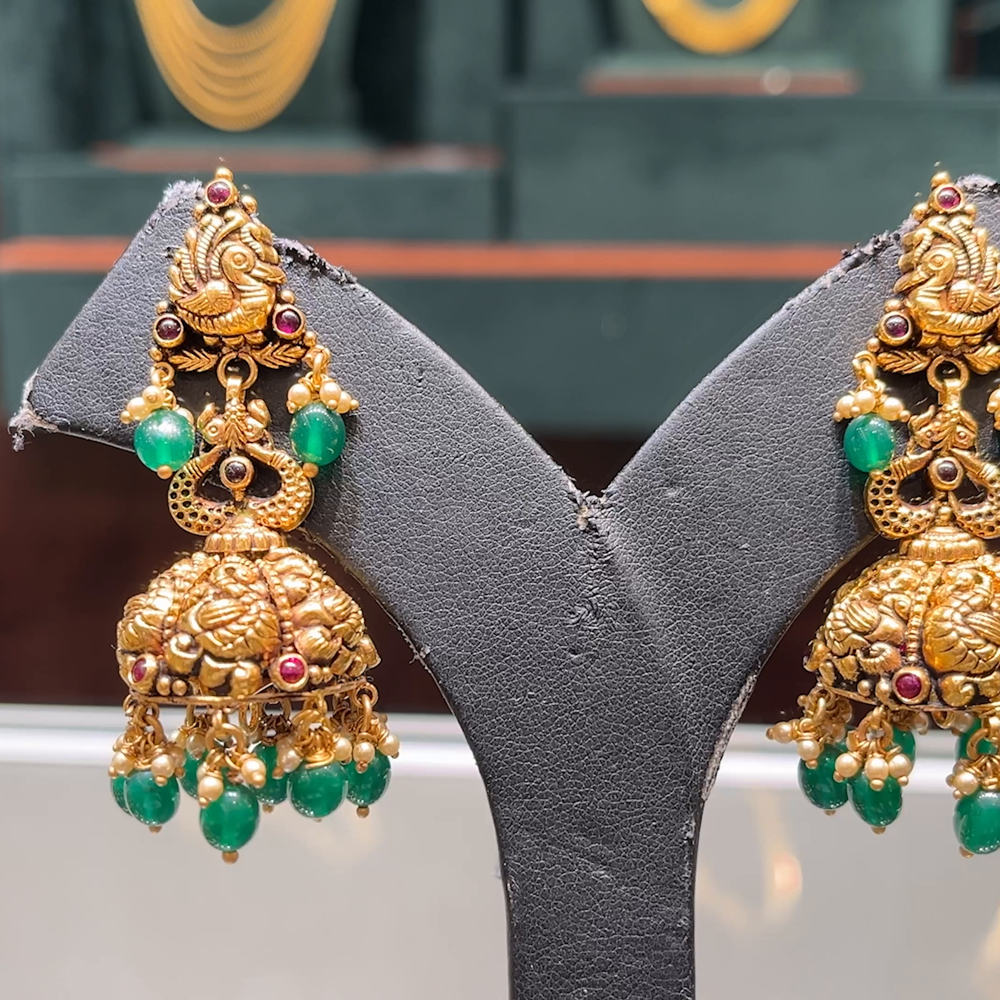 CMR 20.298gms EARRINGS 22K Antique