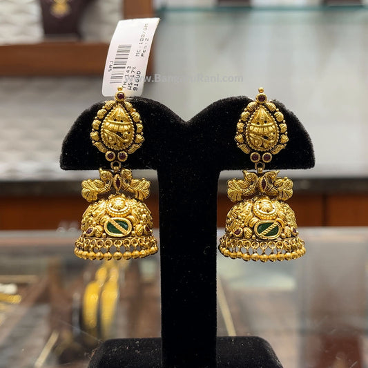 14.965gms EARRINGS 22K Antique