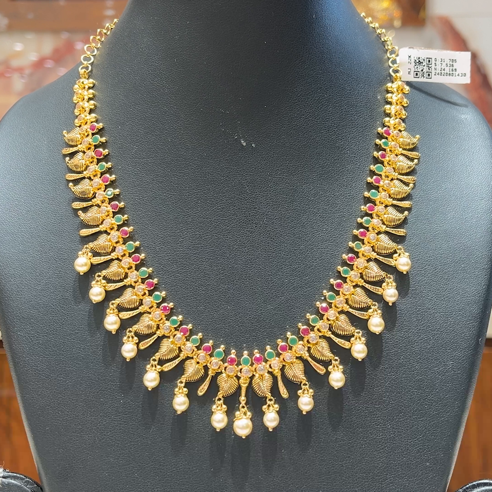 MUKUNDA JEWELLERS 24.169gms NECKLACE 22K Antique