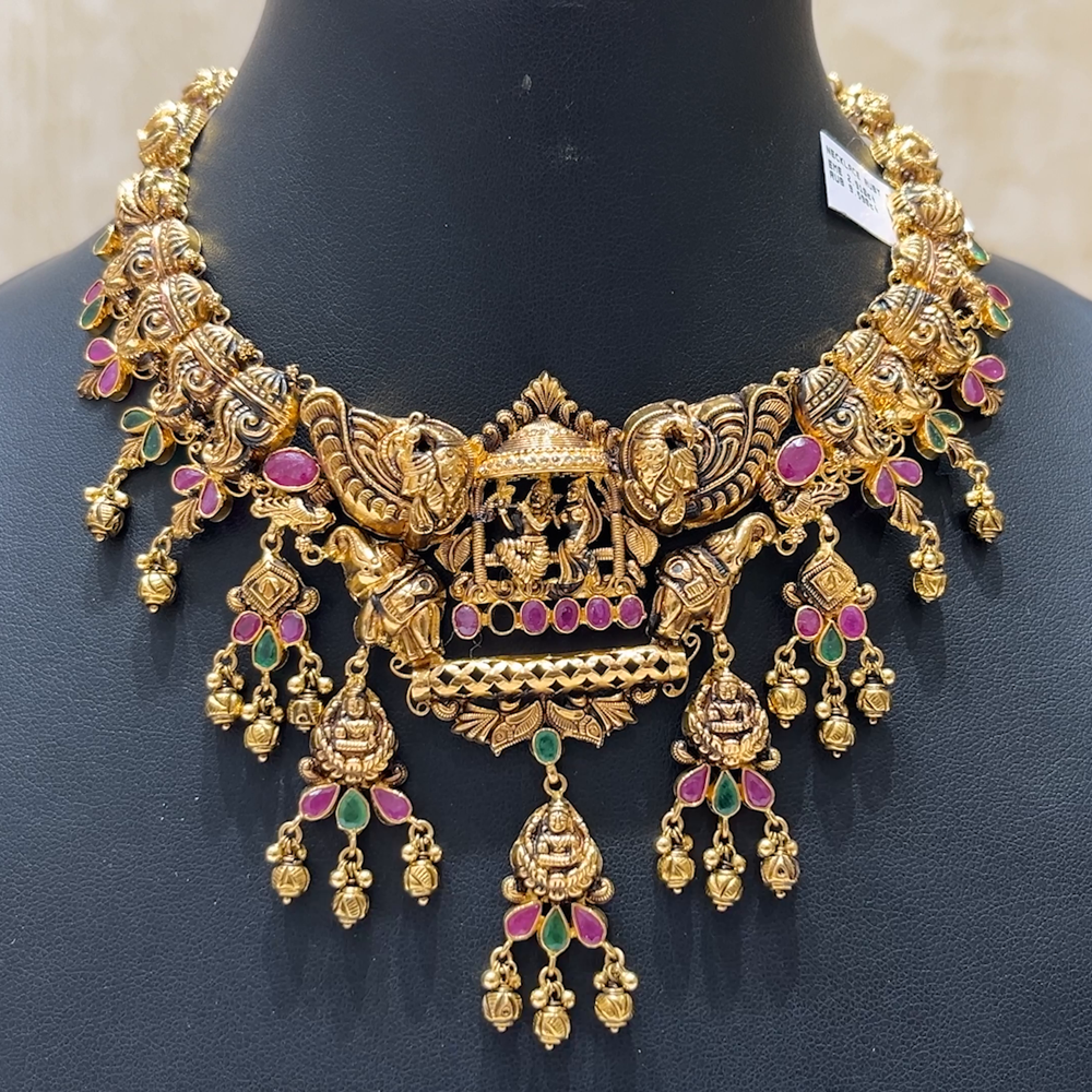 MUKUNDA JEWELLERS 44.157gms NECKLACE 22K Nakshi