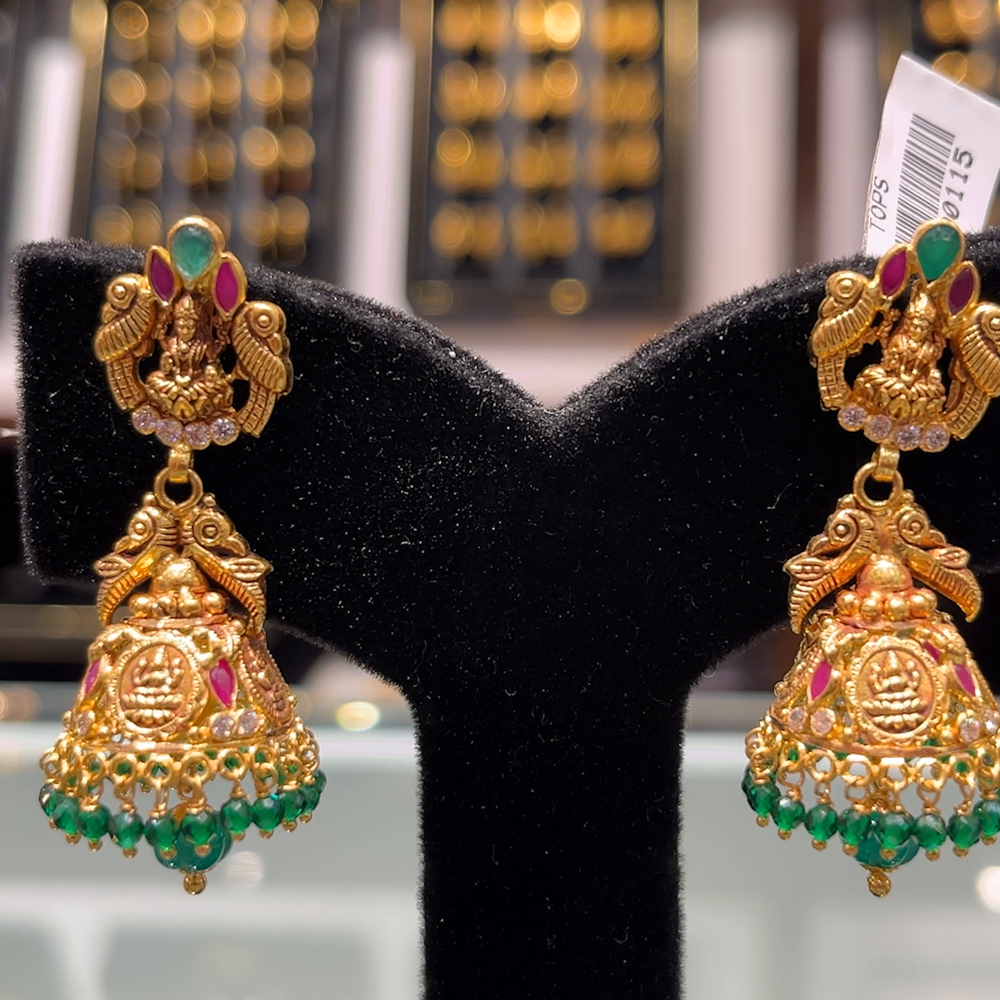 SOUTH INDIA 12.846gms EARRINGS 22K Yellow Gold