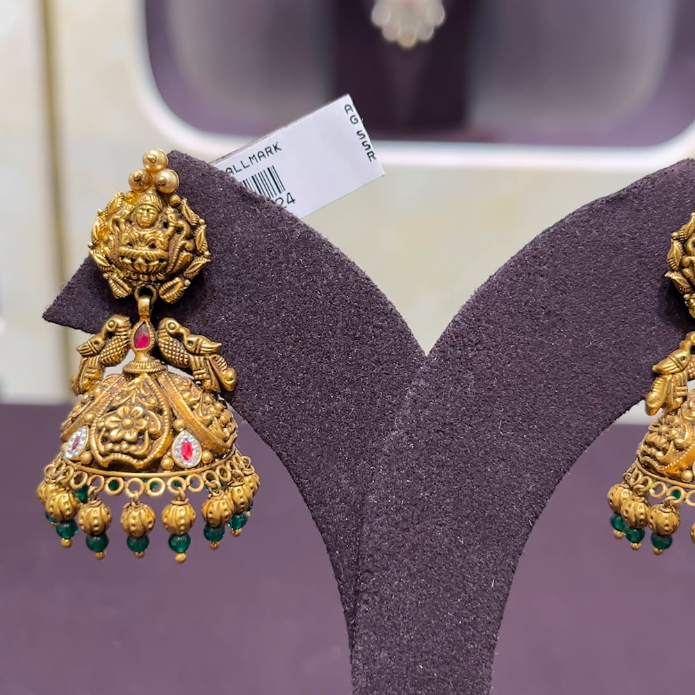 CMR 17.322gms EARRINGS 22K Antique