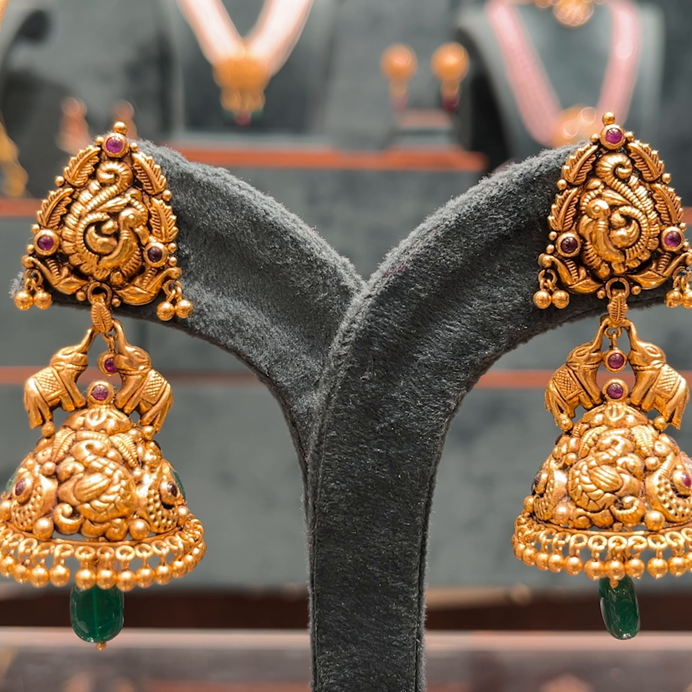 CMR 25.932gms EARRINGS 22K Antique