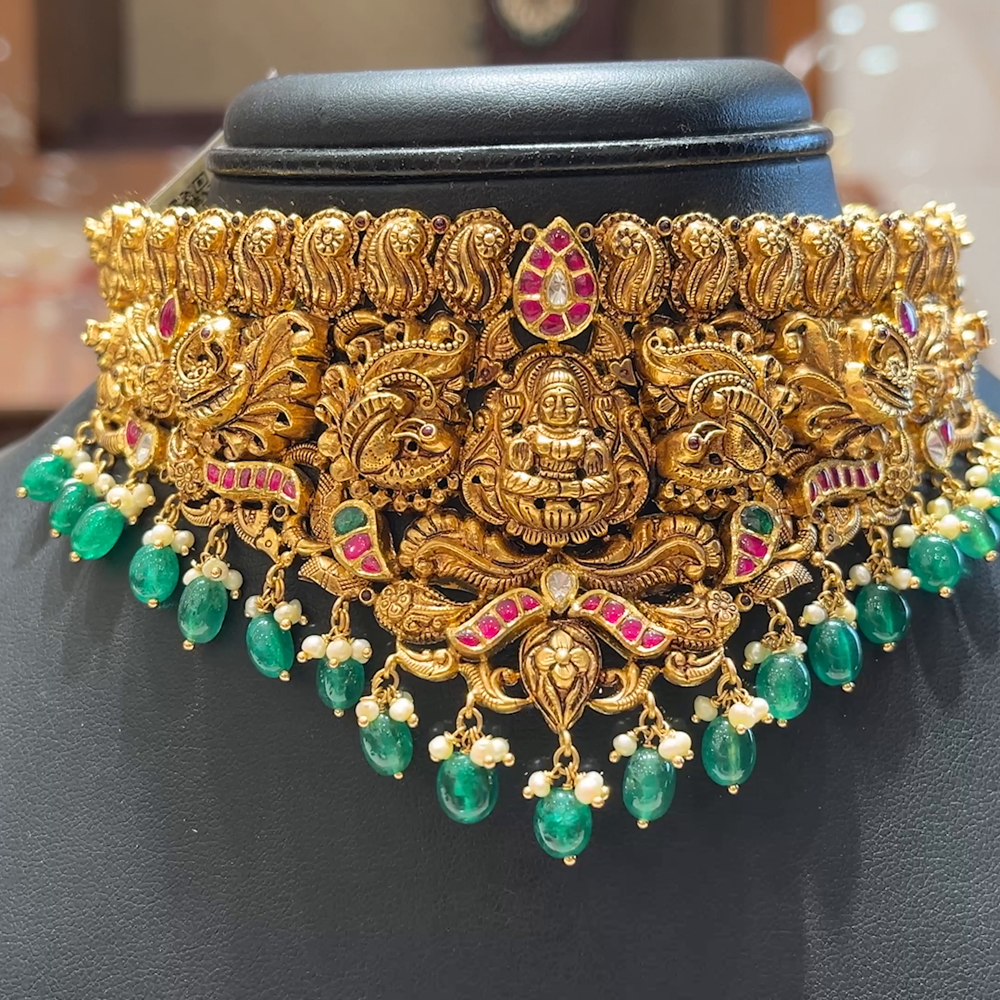 MUKUNDA JEWELLERS 39.1gms CHOKER 22K Antique