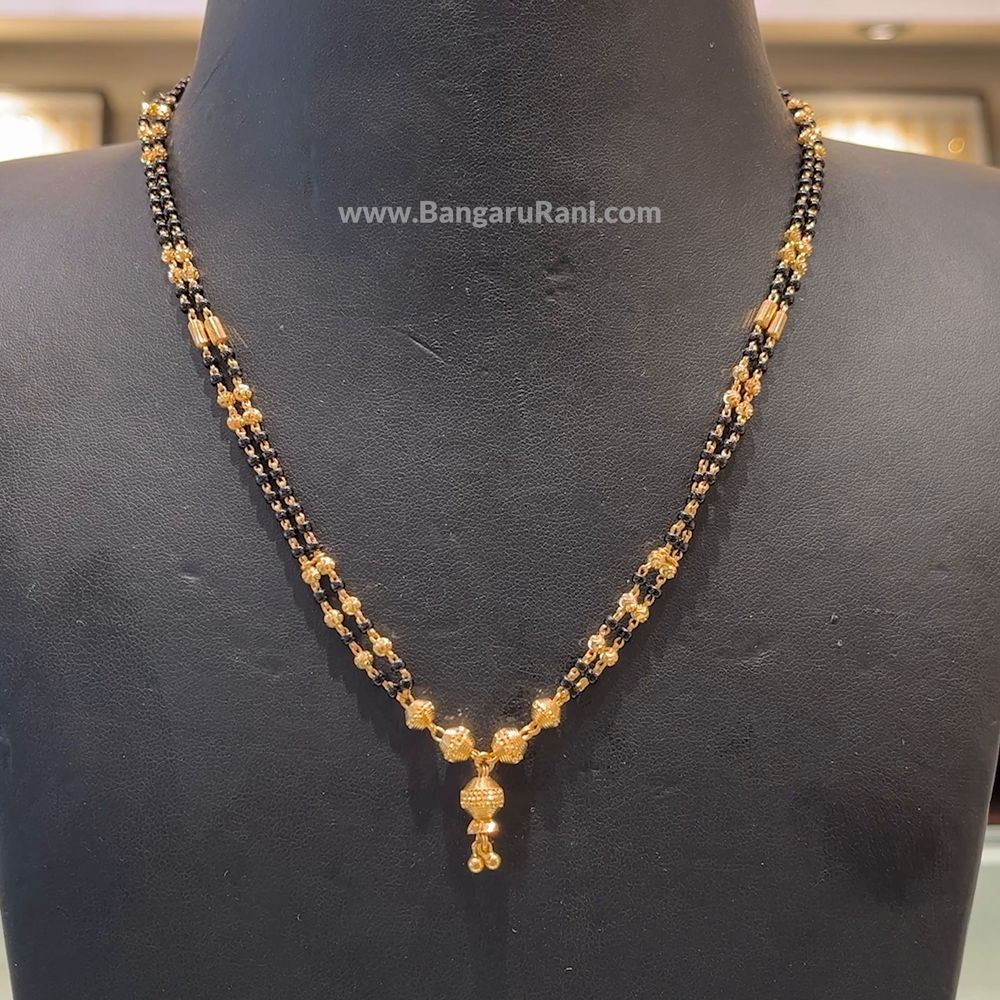 SOUTH INDIA 11.275gms SHORT BLACK BEADS 22K Yellow Gold