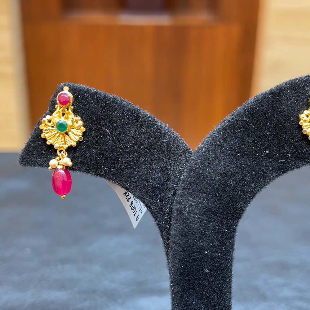 Chennai Shopping Mall 2.82gms EARRINGS 22K Yellow Gold