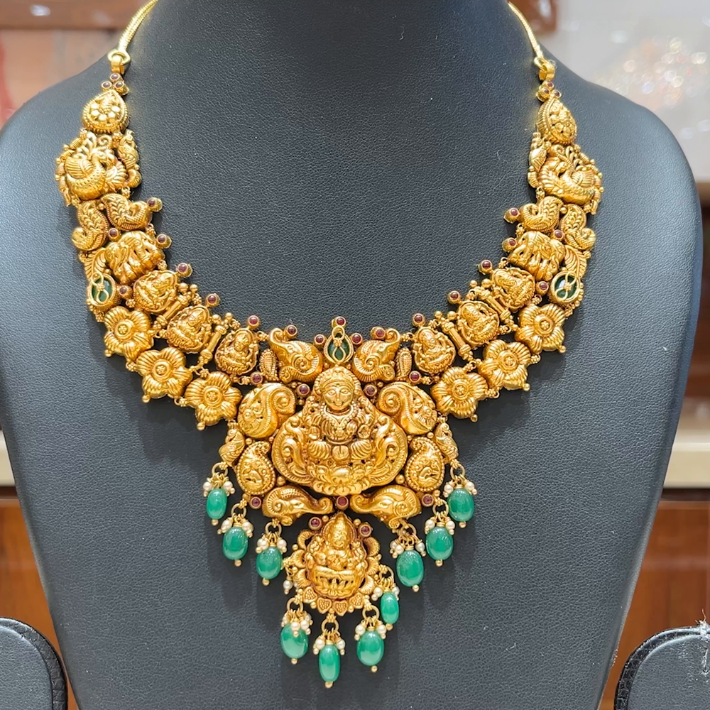 MUKUNDA JEWELLERS 38.7gms NECKLACE 22K Antique