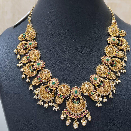 MUKUNDA JEWELLERS 40.18gms NECKLACE 22K Antique