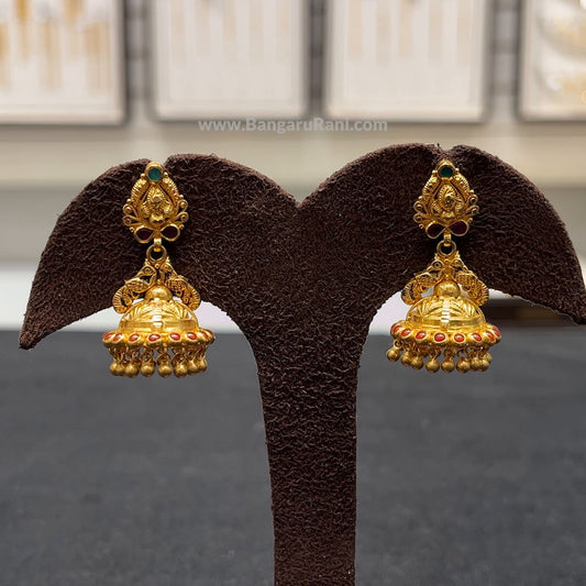 12.749gms EARRINGS 22K Antique