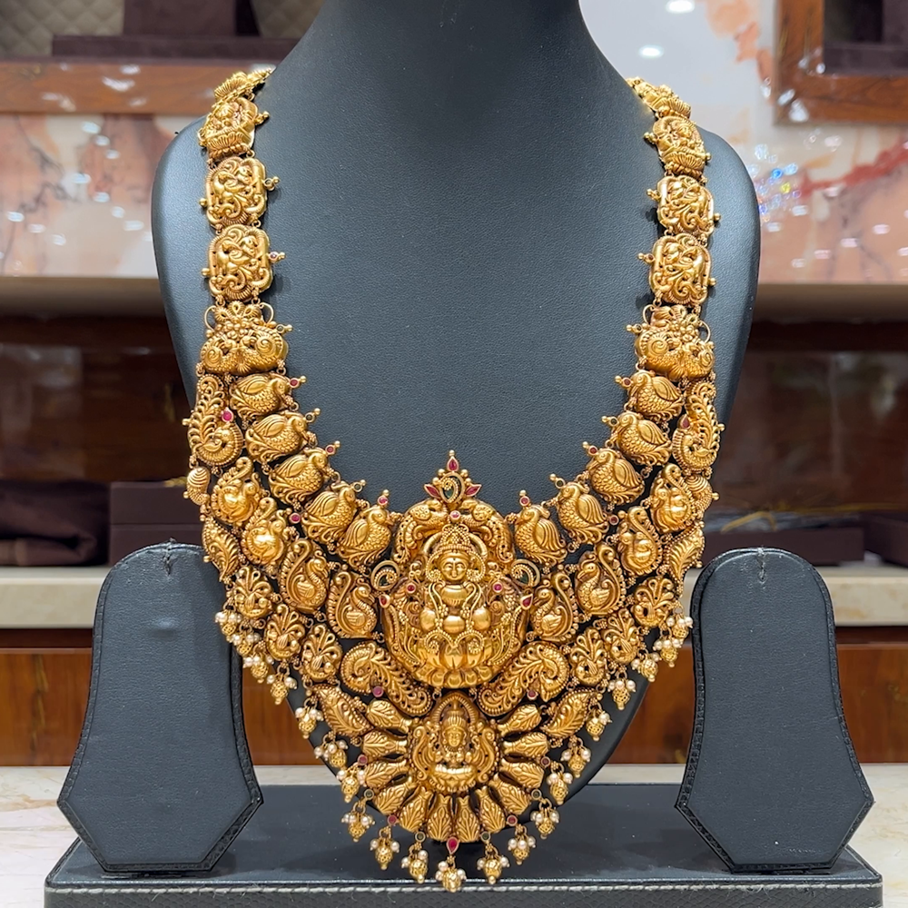 MUKUNDA JEWELLERS 101.25gms HARAMS 22K Nakshi