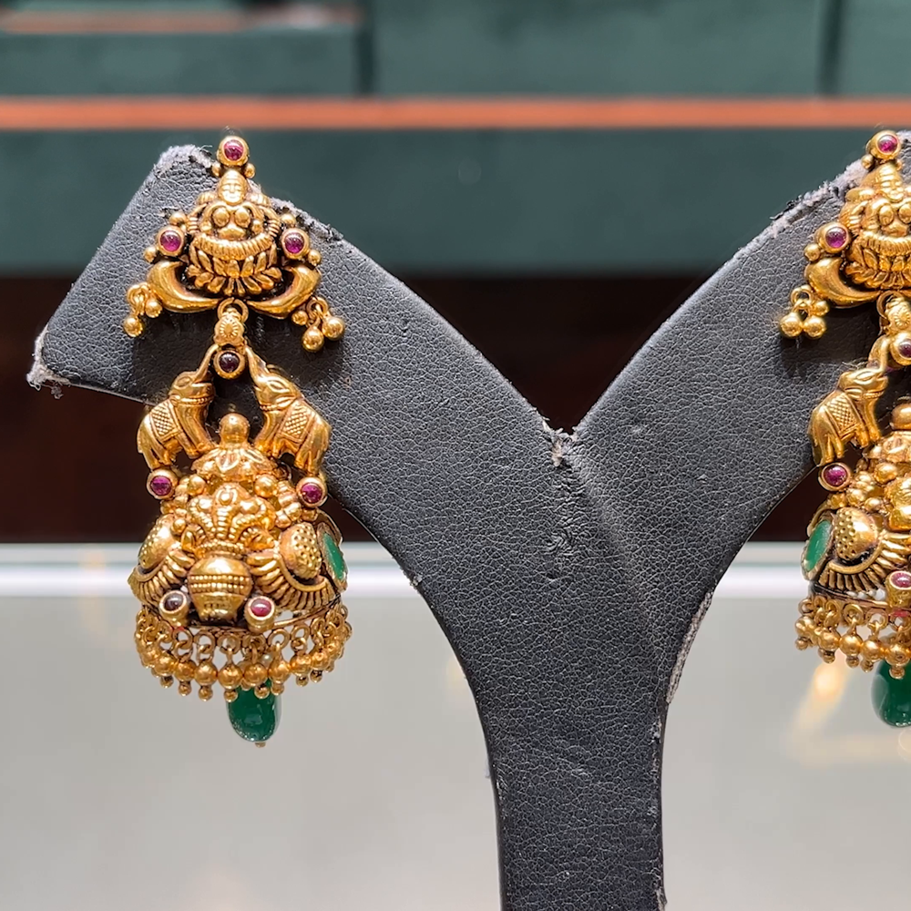 CMR 22.846gms EARRINGS 22K Antique