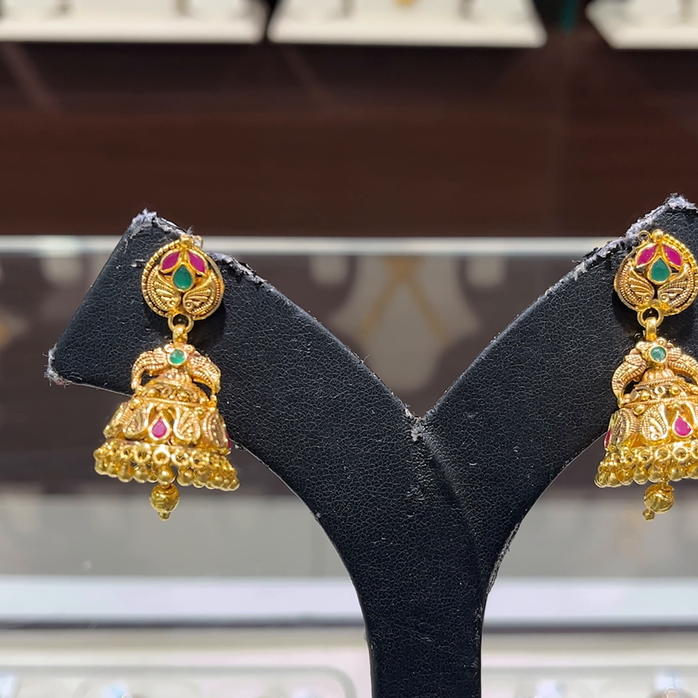 CMR 12.835gms EARRINGS 22K Antique