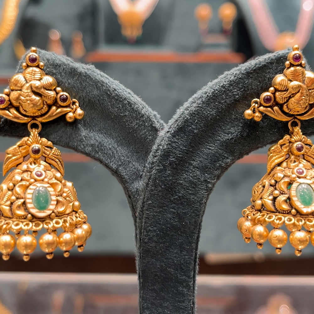 CMR 23.308gms EARRINGS 22K Antique