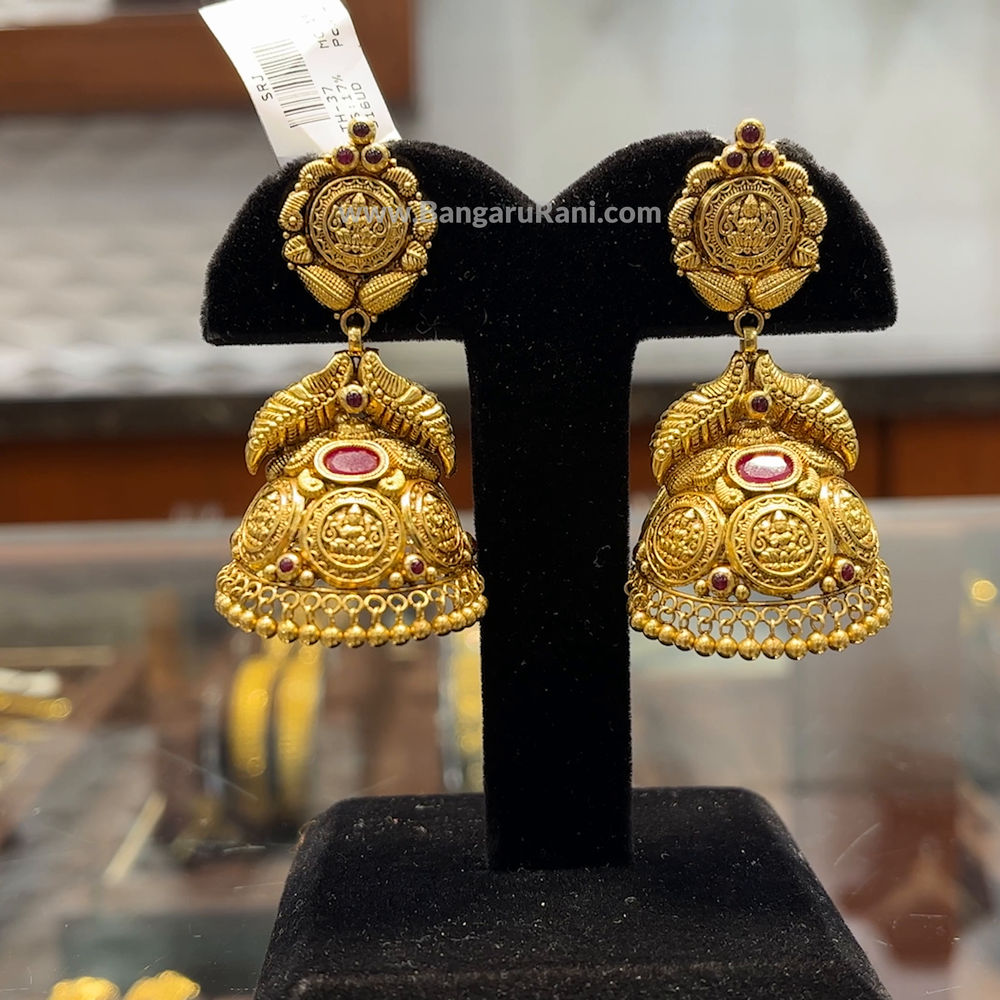 17.947gms EARRINGS 22K Antique