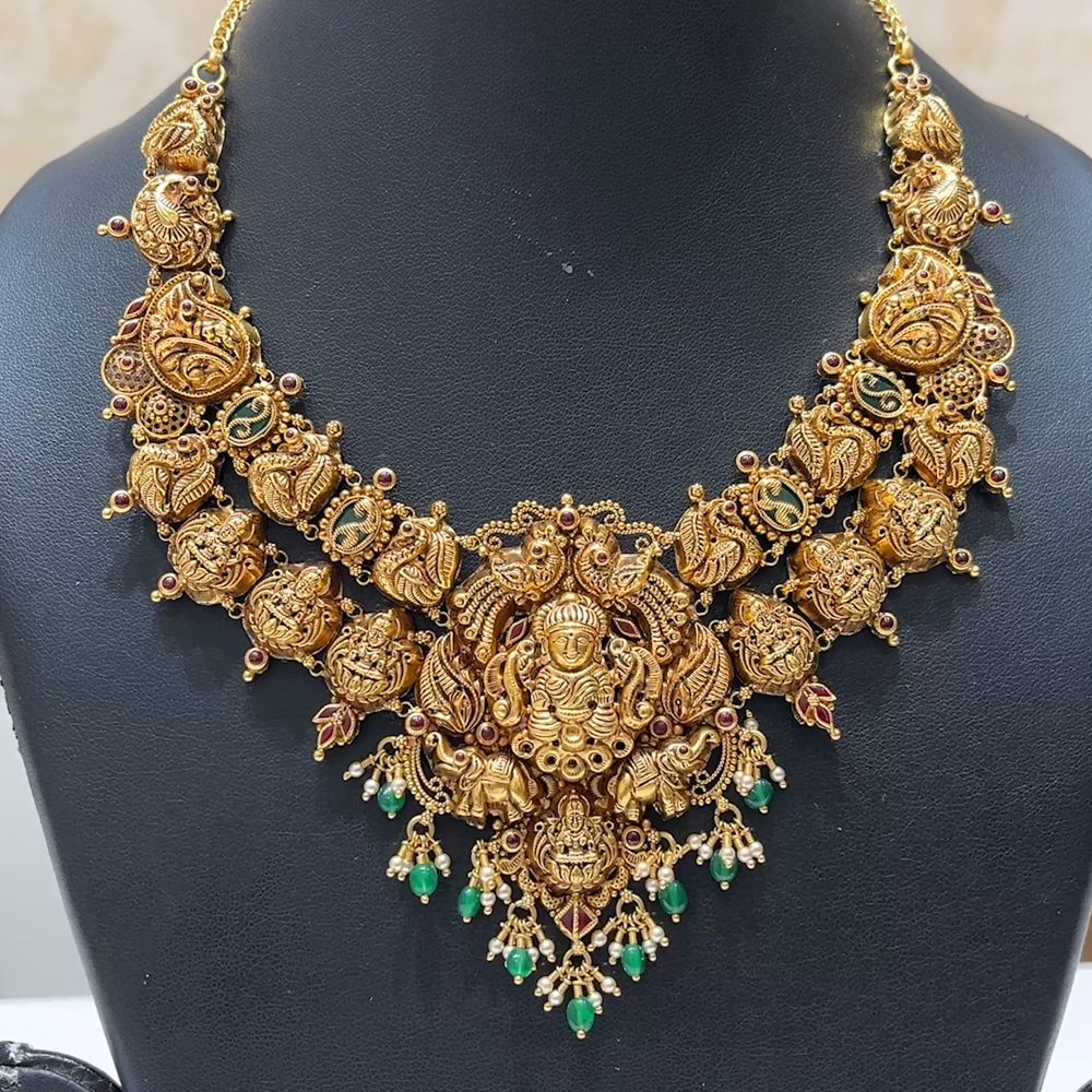 MUKUNDA JEWELLERS 47.301gms NECKLACE 22K Antique