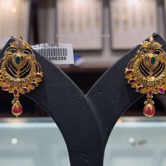 SOUTH INDIA 7.795gms EARRINGS 22K Yellow Gold