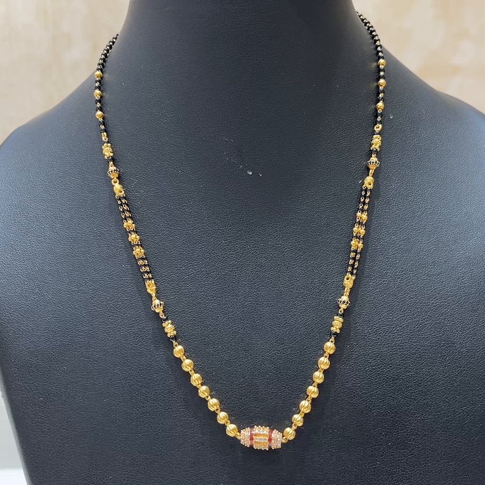 MUKUNDA JEWELLERS 11.19gms SHORT BLACK BEADS 22K Yellow Gold