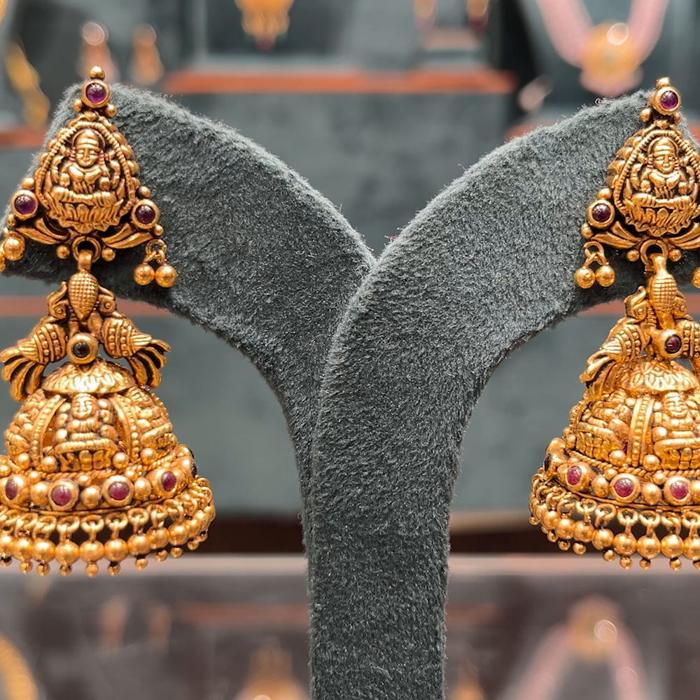 CMR 22.228gms EARRINGS 22K Antique