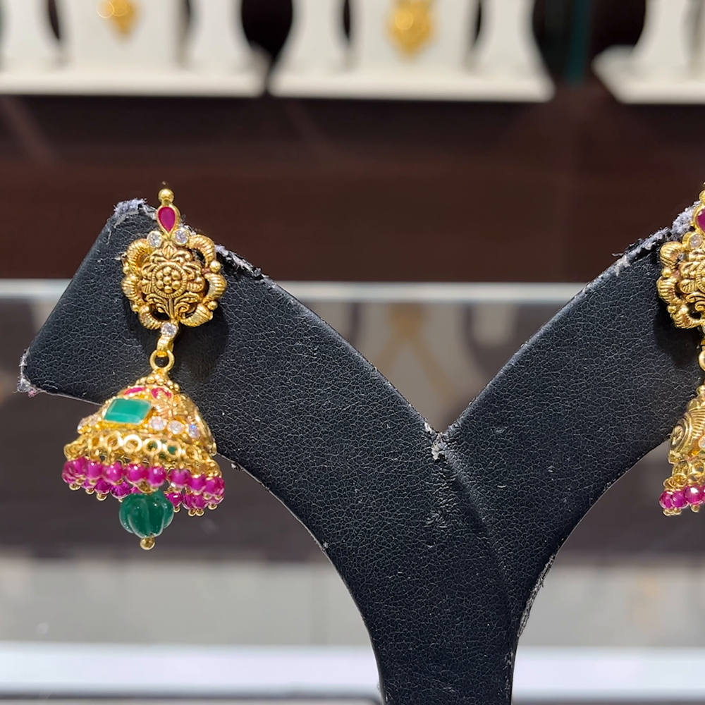 CMR 11.425gms EARRINGS 22K Antique