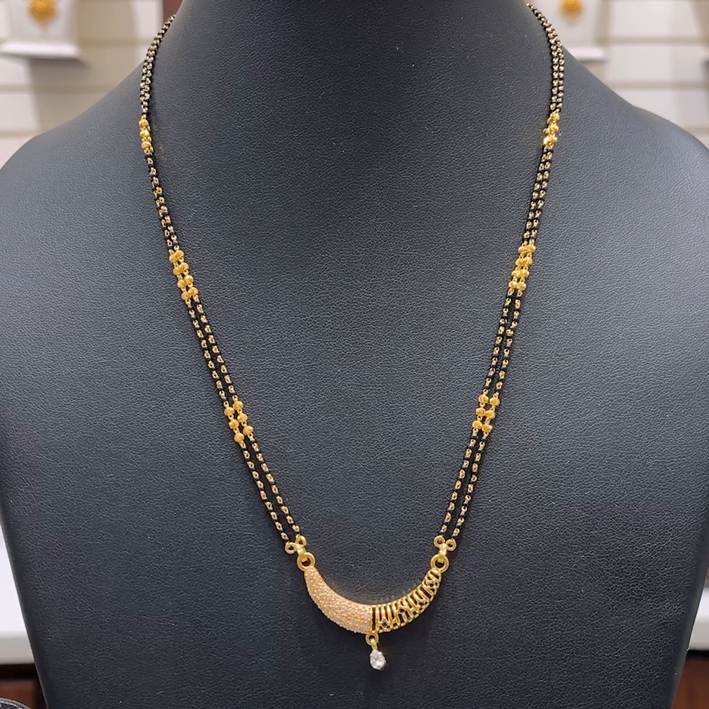 RS BROTHERS 9.191gms SHORT BLACK BEADS 22K Yellow Gold