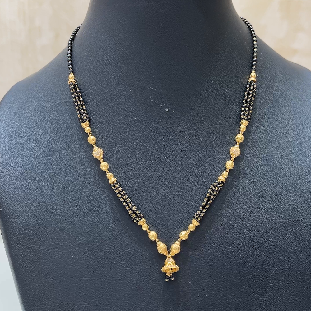 MUKUNDA JEWELLERS 10.57gms SHORT BLACK BEADS 22K Yellow Gold