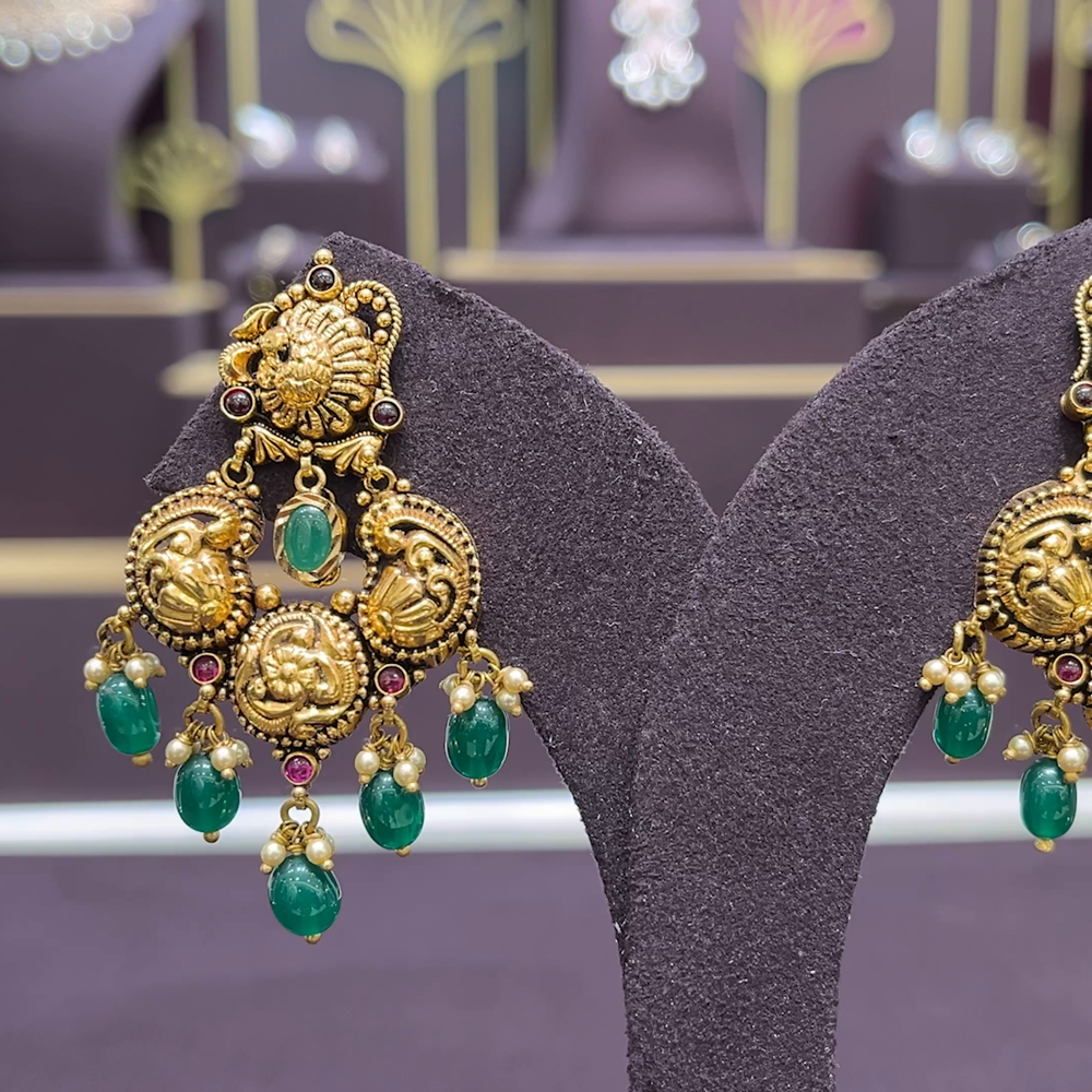 CMR 13.94gms EARRINGS 22K Antique